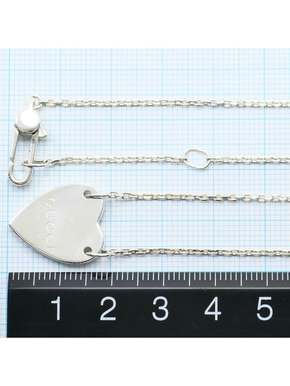 Gucci Trademark Heart 925 Sterling Silver Necklace 48 - Picture 5 of 6